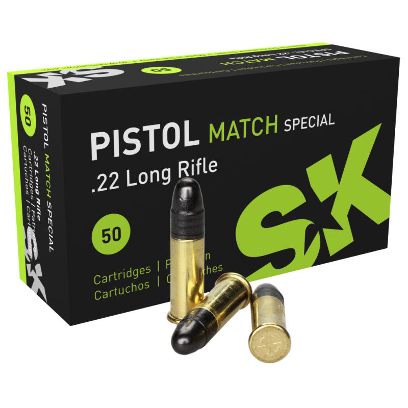 SK cartouche .22lr, Pistol Match Spezial, 345m/s - Boite de 50 cps