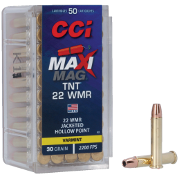 CCI .22WMR HS MAXIMAG TNT JHP 30gr Boite de 50 Cps