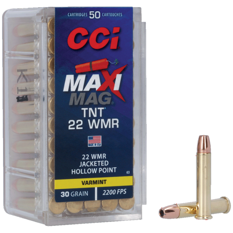 CCI .22WMR HS MAXIMAG TNT JHP 30gr Boite de 50 Cps