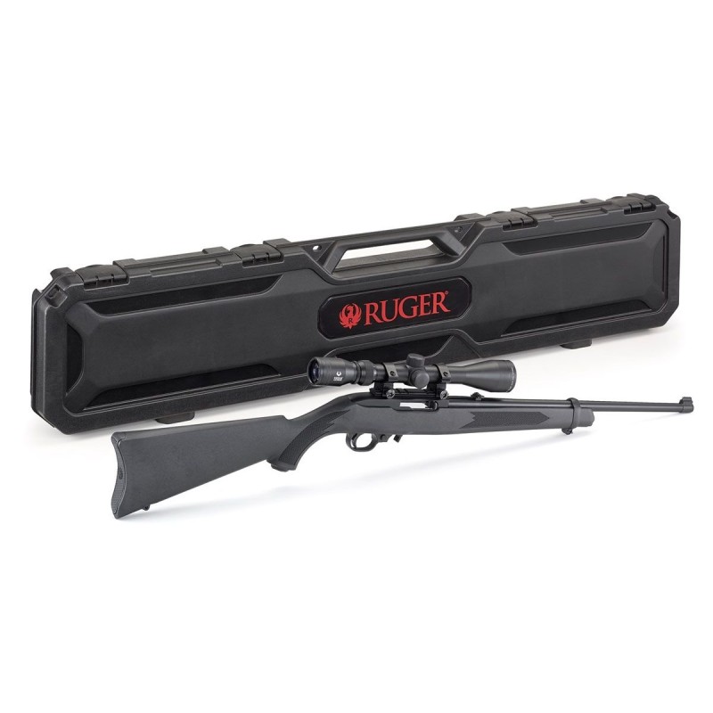 RUGER 10/22 CARBINE COMBO 22LR 10RD 18.5" RIFLE W/ SCOPE AND CASE